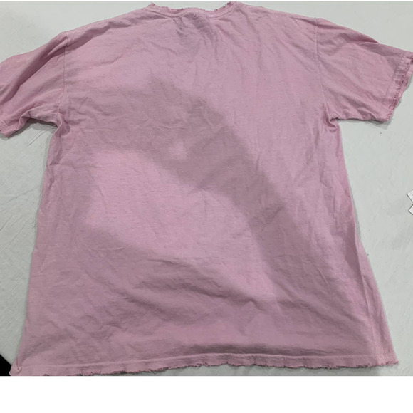 ACDC Pink Graphic Tee Fly Raw Cut Hem Size L/XL new - Picture 2 of 10